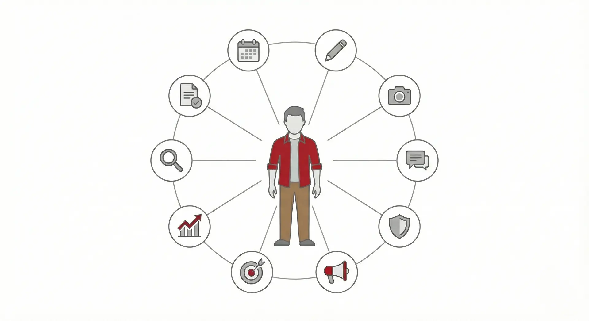 Community Manager trabajando en estrategia de redes